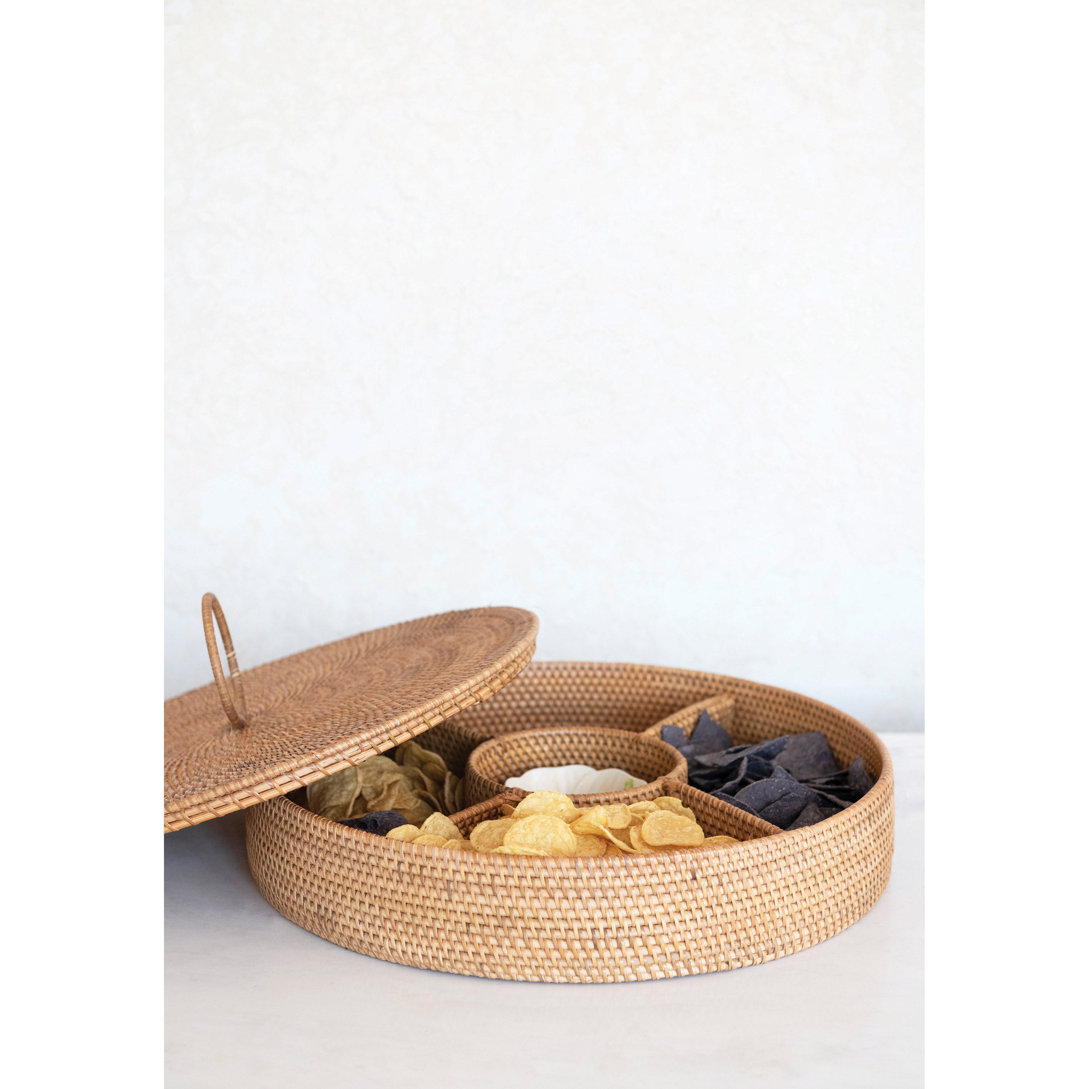 Rattan Section Container with Lid