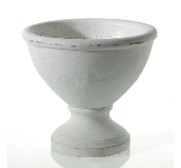 White Ceramic Footed Urn