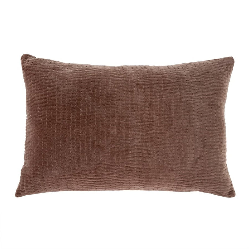 Taupe Velvet Stitched Pillow