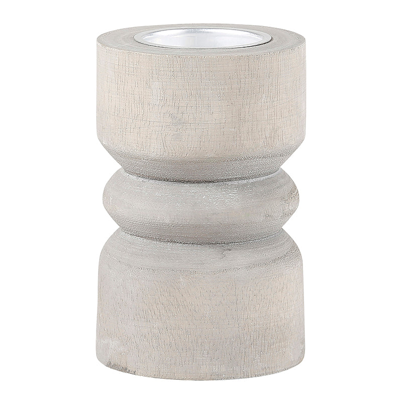 Grey Wood Tealight Holder
