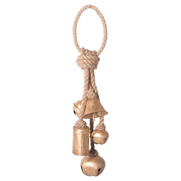 Gold Metal Bells on Jute Hanger