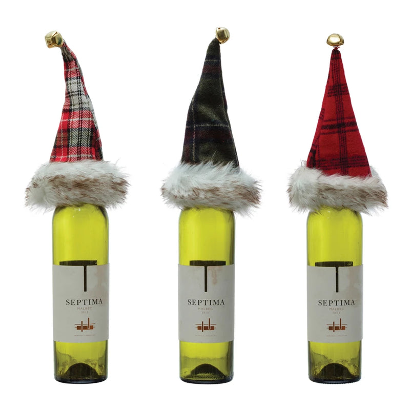 Holiday Plaid Hat Bottle Topper