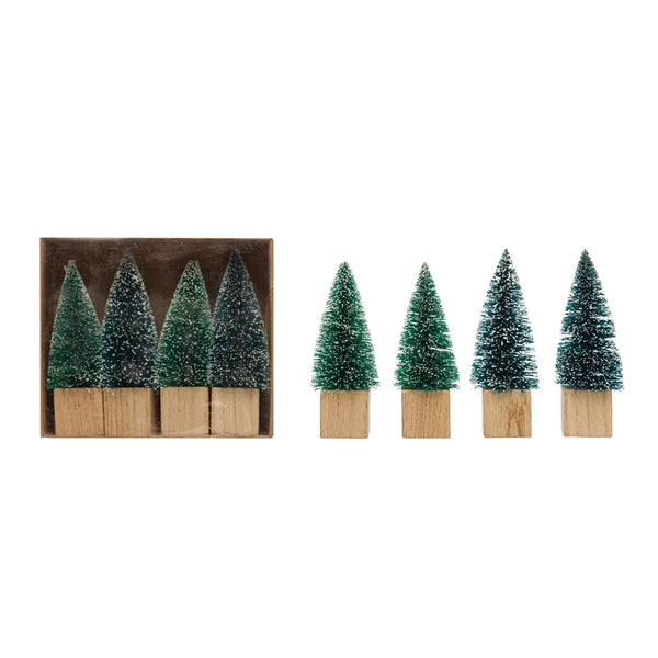 Bottle Brush Trees Set of 4