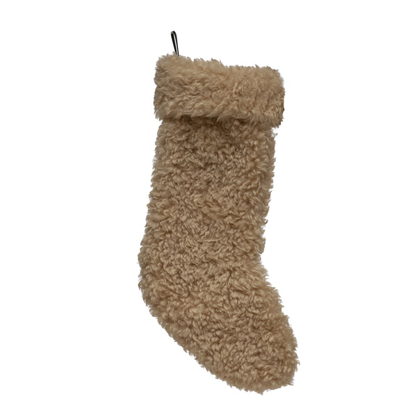 Tan Sherpa Fabric Stocking