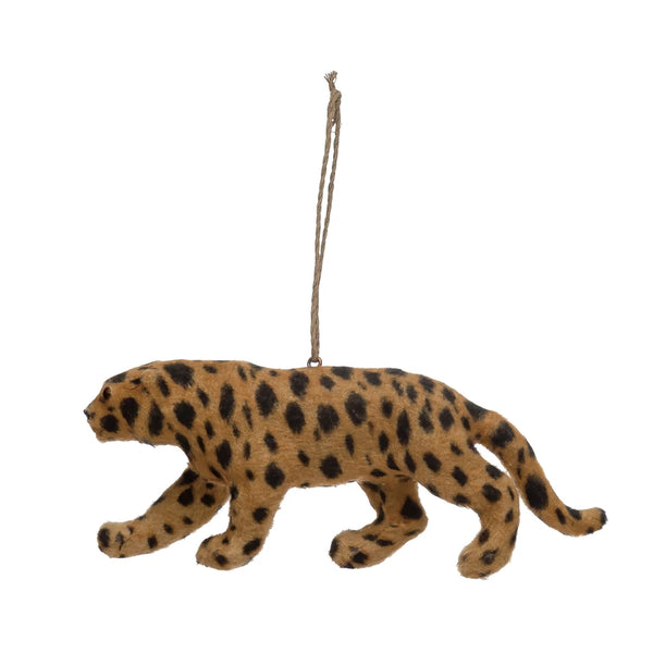 Faux Fur Jaguar Ornament