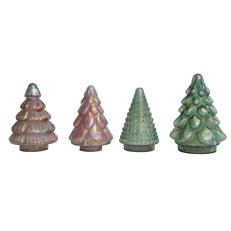 Embossed Mercury Iridescent Glass Tree