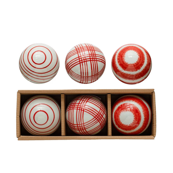 Hand-Painted Stoneware Ornaments