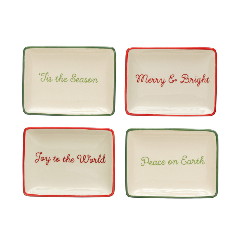 Holiday Greeting Stoneware Dish