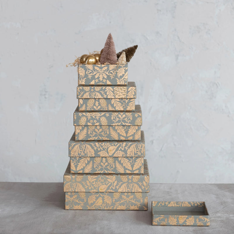 Leaf Pattern Handmade Paper Gift Box